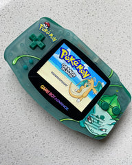 NINTENDO GAME BOY ADVANCE BACKLIT MODIFIED IPS V2 LED LCD BULBASAUR POKÉMON