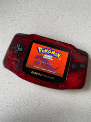 Nintendo Gameboy Advance Game Boy Backlit Modified IPS Q5 V2 Led Lcd Crystal Mirror Clear Red