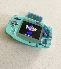 NINTENDO GAME BOY ADVANCE GBA GAME BOY AGB BACKLIT IPS V5 POKEMON SUICUNE EDITION