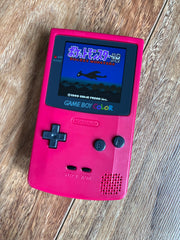 Nintendo Gameboy Color Colour Game Boy BACKLIT IPS Q5 Laminated GBC Berry Red