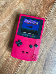 Nintendo Gameboy Color Colour Game Boy BACKLIT IPS Q5 Laminated GBC Berry Red