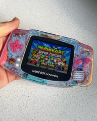 Nintendo Gameboy Advance GBA Game Boy AGB Backlit IPS V5 Crystal Clear Iridescent Aurora Pearlscent
