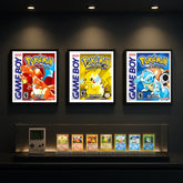 Custom hand-made Pokémon Red/Blue/Green/Yellow Gameboy Box Art Frame