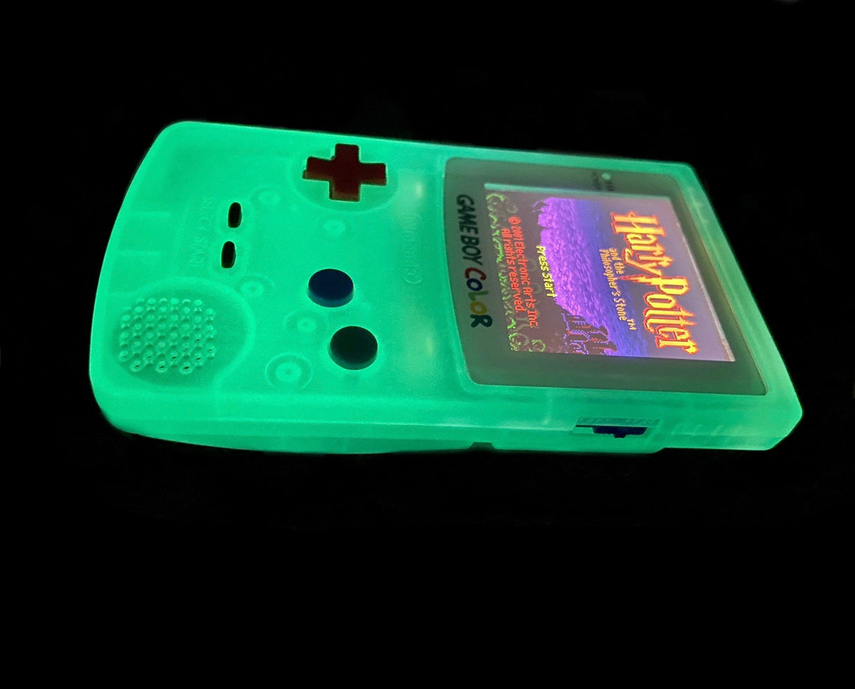 Nintendo Gameboy Color Game Boy Colour Backlit Modified IPS Q5 V2 Led Lcd Clear Blue Glow