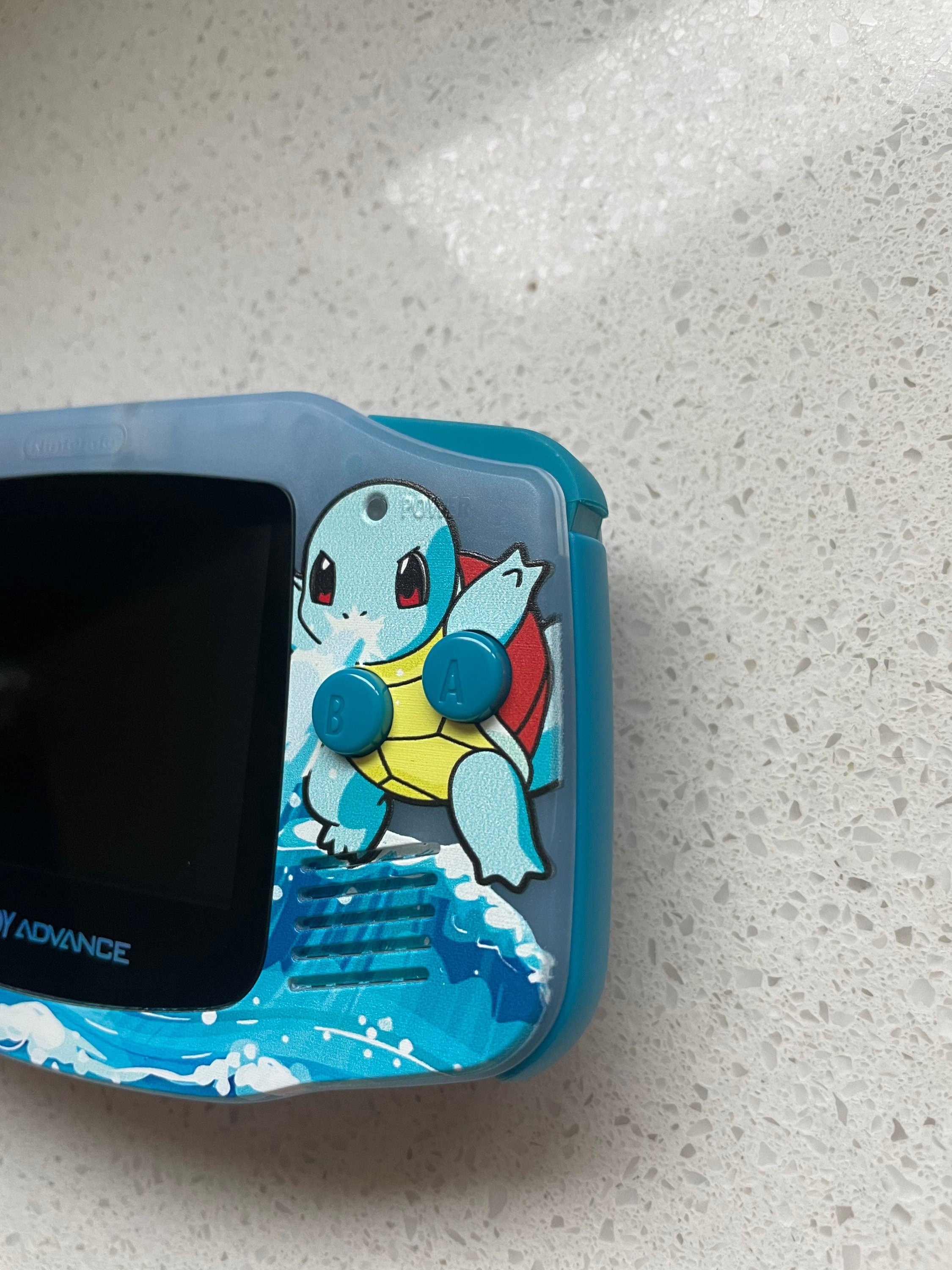NINTENDO GAME BOY ADVANCE BACKLIT MODIFIED IPS V2 LED LCD SQUIRTLE POKÉMON