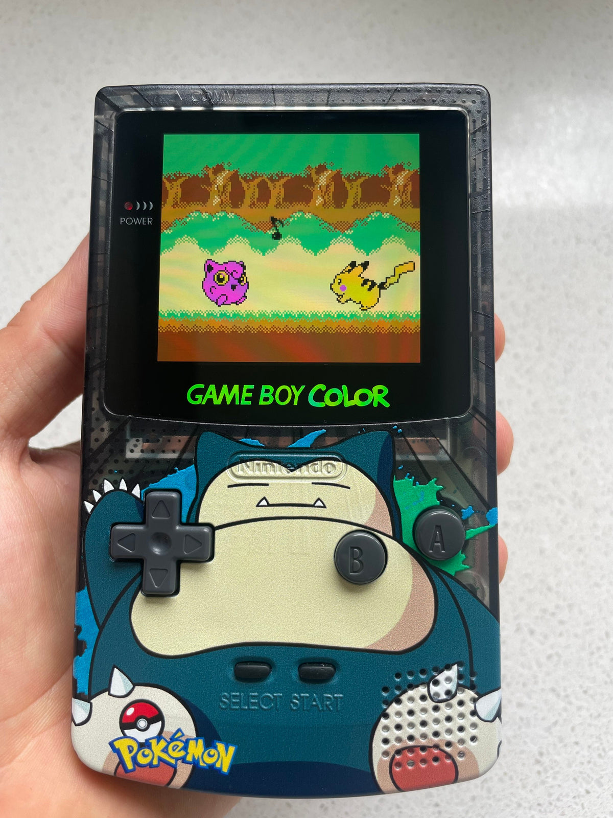 Nintendo Gameboy Color Colour Game Boy BACKLIT IPS Q5 V2 GBC Snorlax Pokémon