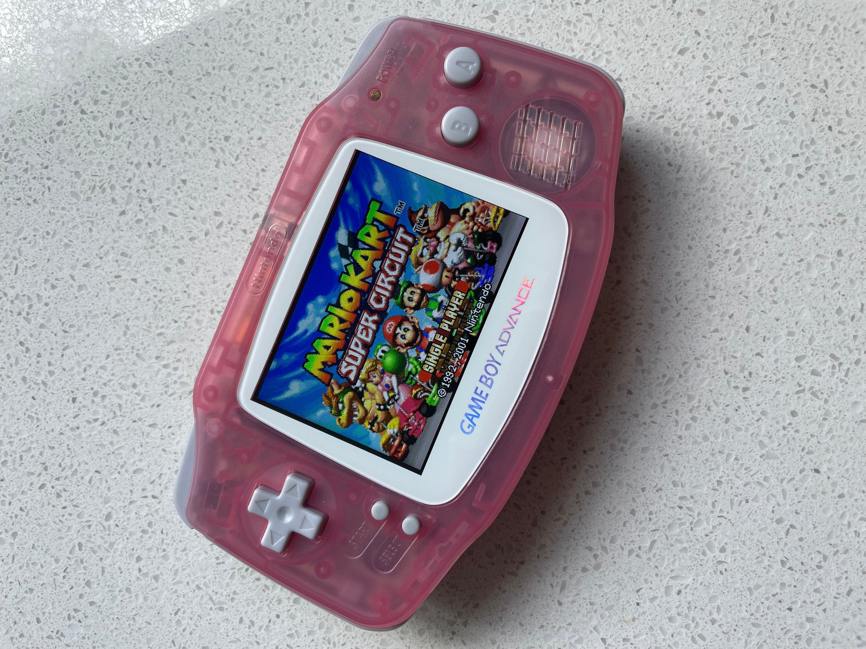 Nintendo Gameboy Advance Game Boy Backlit Modified IPS V2 Led Lcd Clear Pink