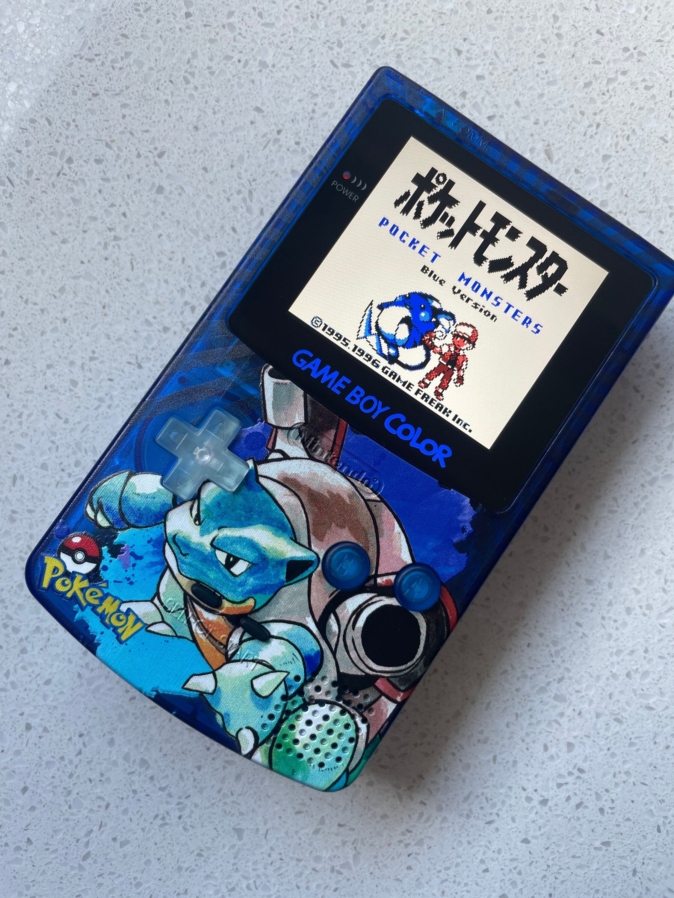 Nintendo Gameboy Color Colour Game Boy BACKLIT IPS Q5 V2 GBC Blastoise Pokémon