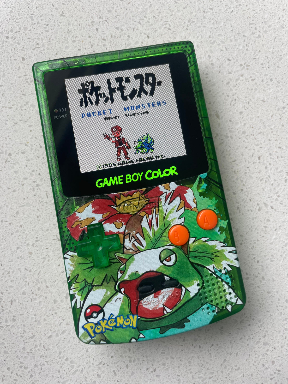 Nintendo Gameboy Color Colour Game Boy Backlit IPS Q5 GBC Pokémon VENUSAUR