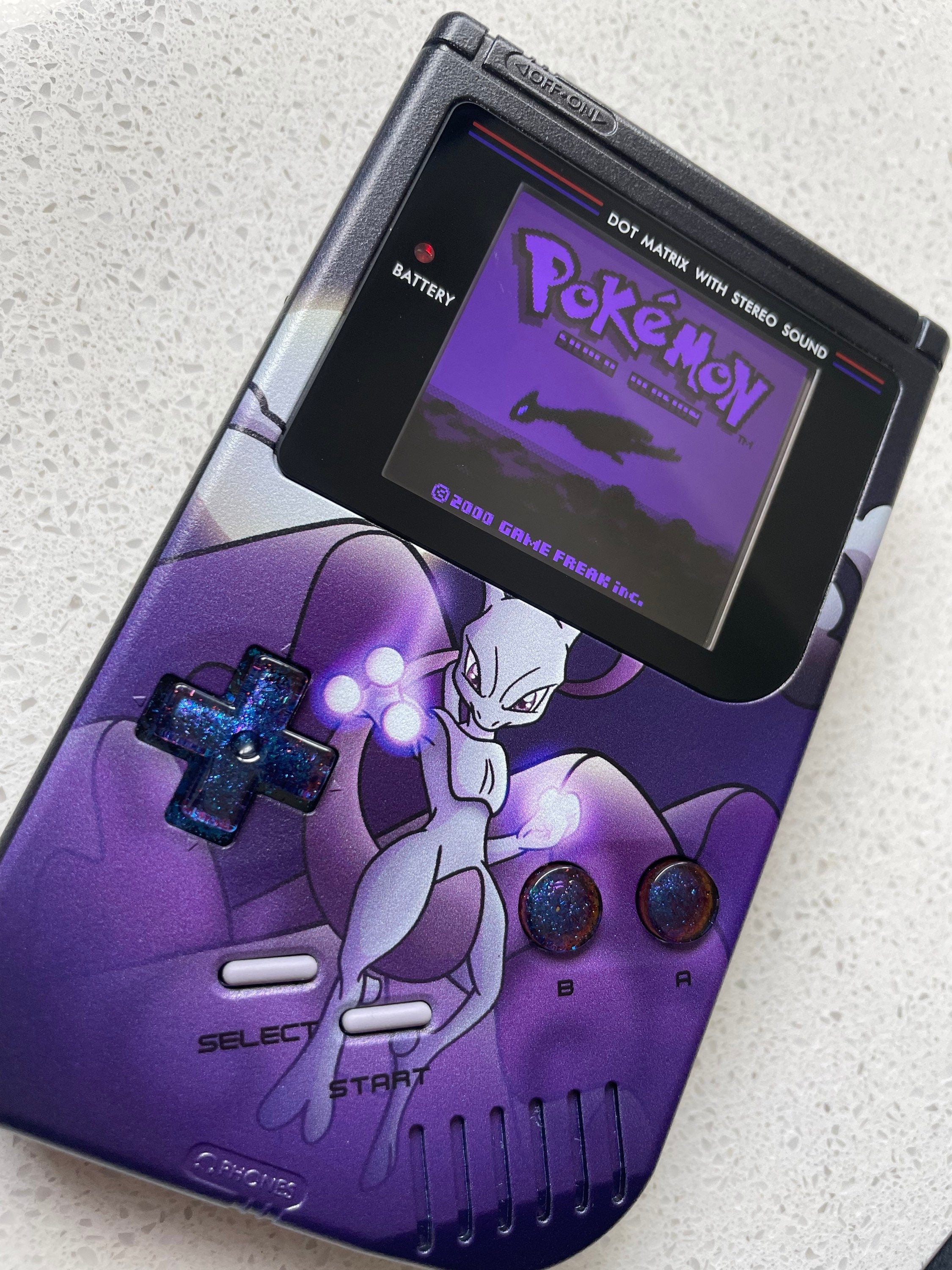 Nintendo Gameboy DMG Game Boy Backlit IPS V2 LCD Play It Loud! Mewtwo Edition