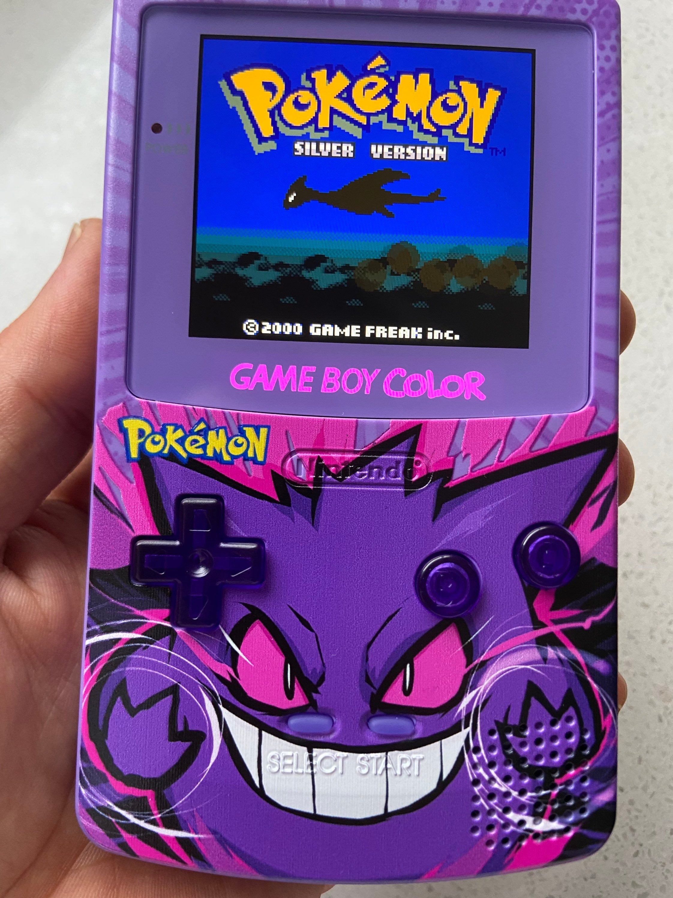 NINTENDO GAME BOY COLOR COLOUR GAME BOY BACKLIT IPS Q5 GBC POKÉMON GENGAR