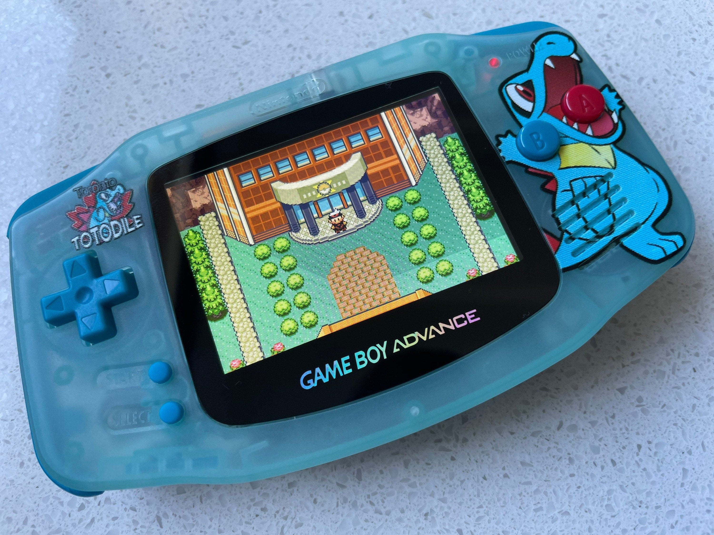Nintendo Gameboy Advance Game Boy Backlit Modified IPS V2 Led Lcd Totodile Pokémon