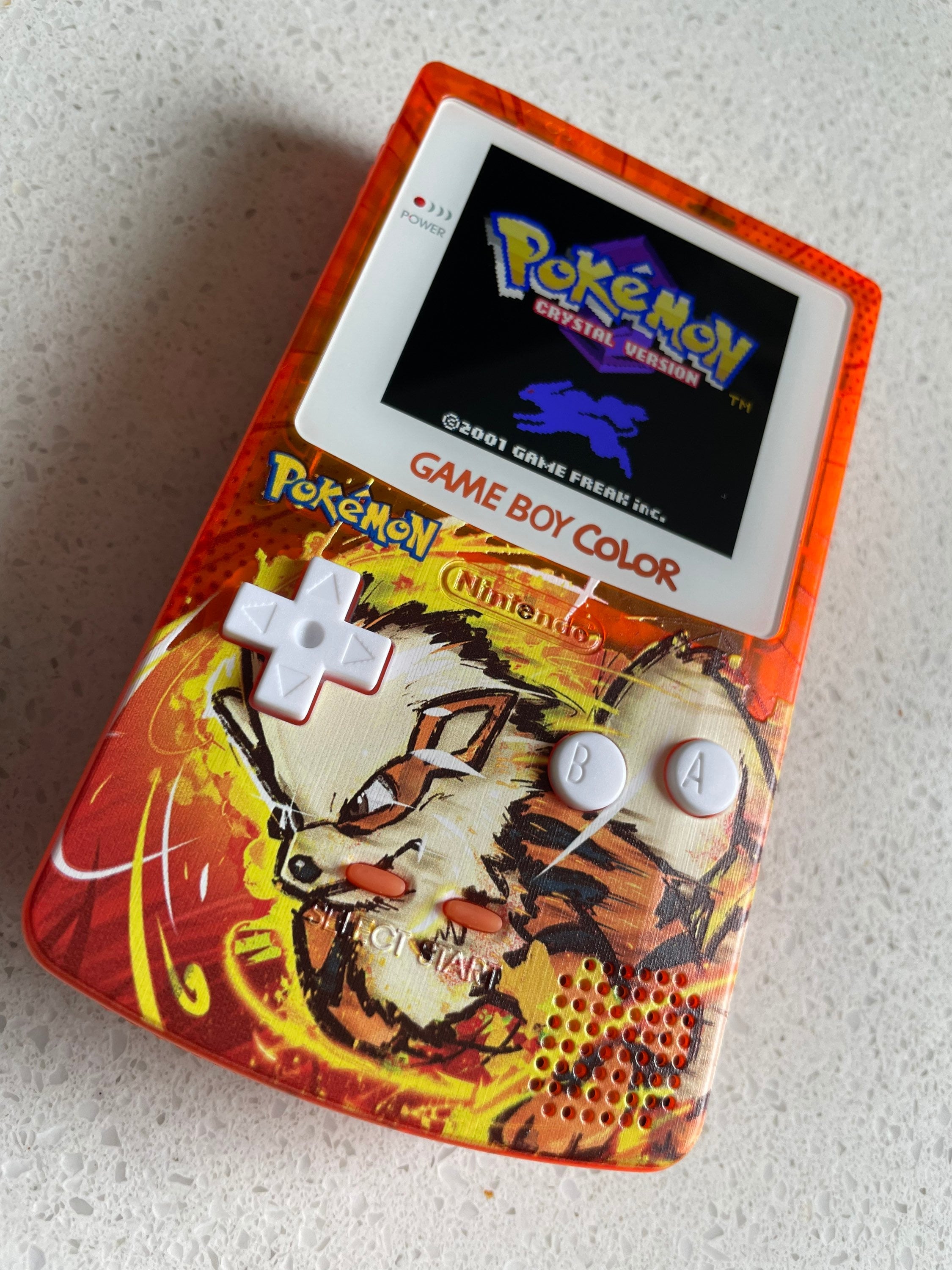 Nintendo Gameboy Color Colour Game Boy BACKLIT IPS Q5 V2 GBC Arcanine Pokémon