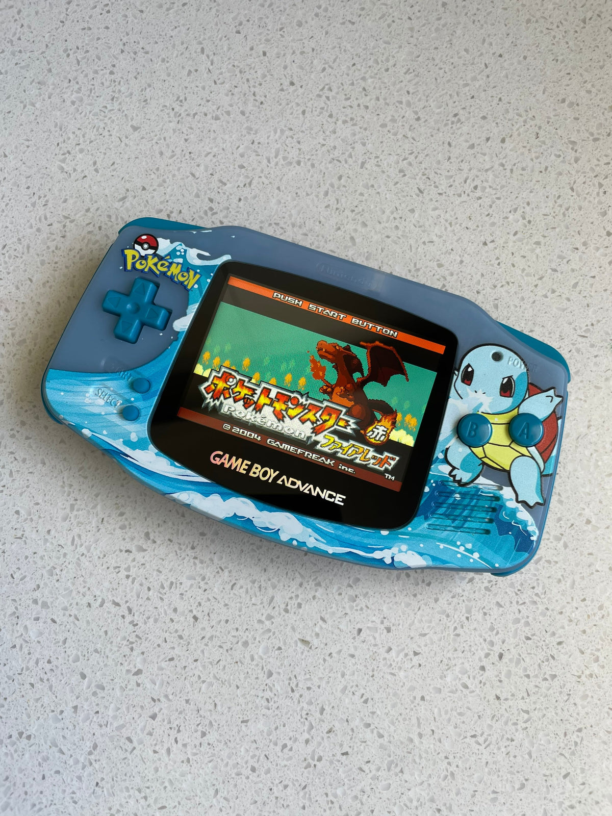 NINTENDO GAME BOY ADVANCE BACKLIT MODIFIED IPS V2 LED LCD SQUIRTLE POKÉMON