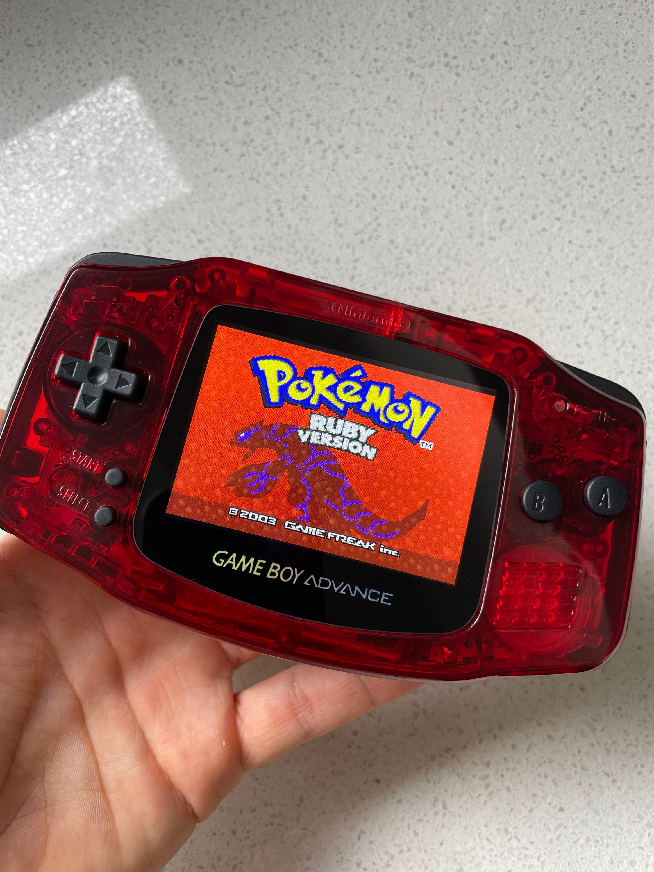 Nintendo Gameboy Advance Game Boy Backlit Modified IPS Q5 V2 Led Lcd Crystal Mirror Clear Red