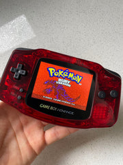 Nintendo Gameboy Advance Game Boy Backlit Modified IPS Q5 V2 Led Lcd Crystal Mirror Clear Red