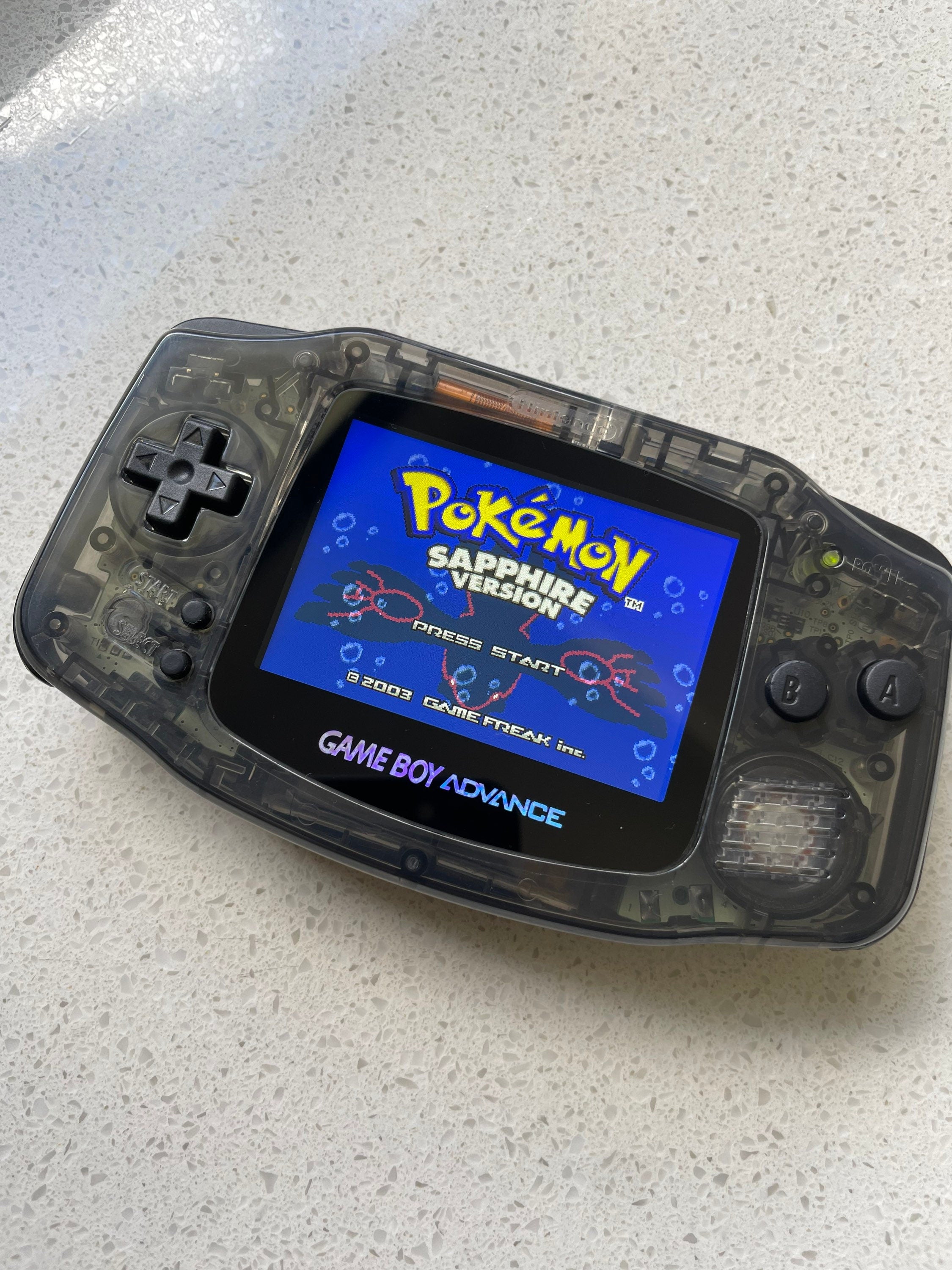 Nintendo Gameboy Advance Game Boy Backlit Modified IPS Q5 V2 Led Lcd Crystal Mirror Clear Black