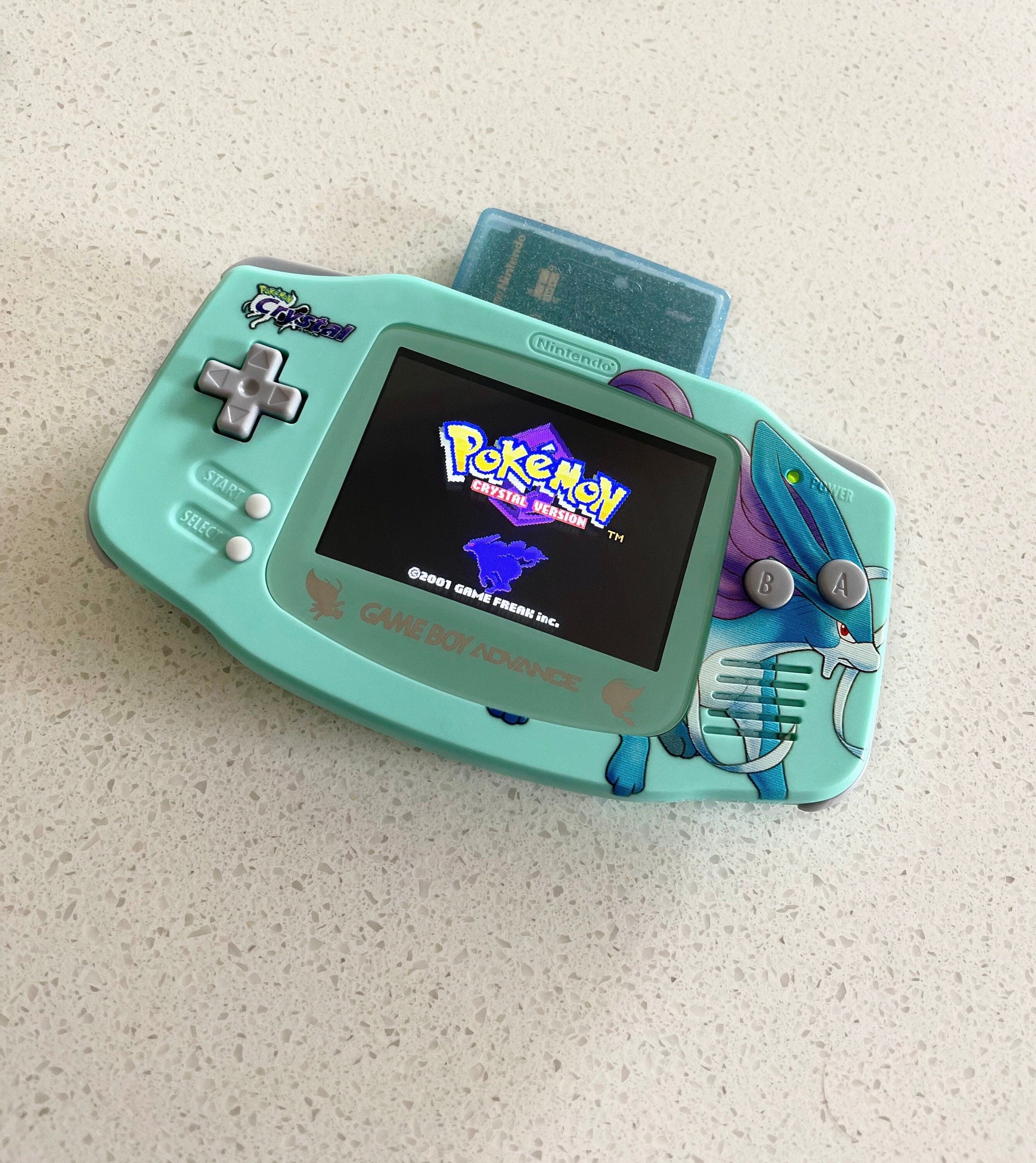 NINTENDO GAME BOY ADVANCE GBA GAME BOY AGB BACKLIT IPS V5 POKEMON SUICUNE EDITION