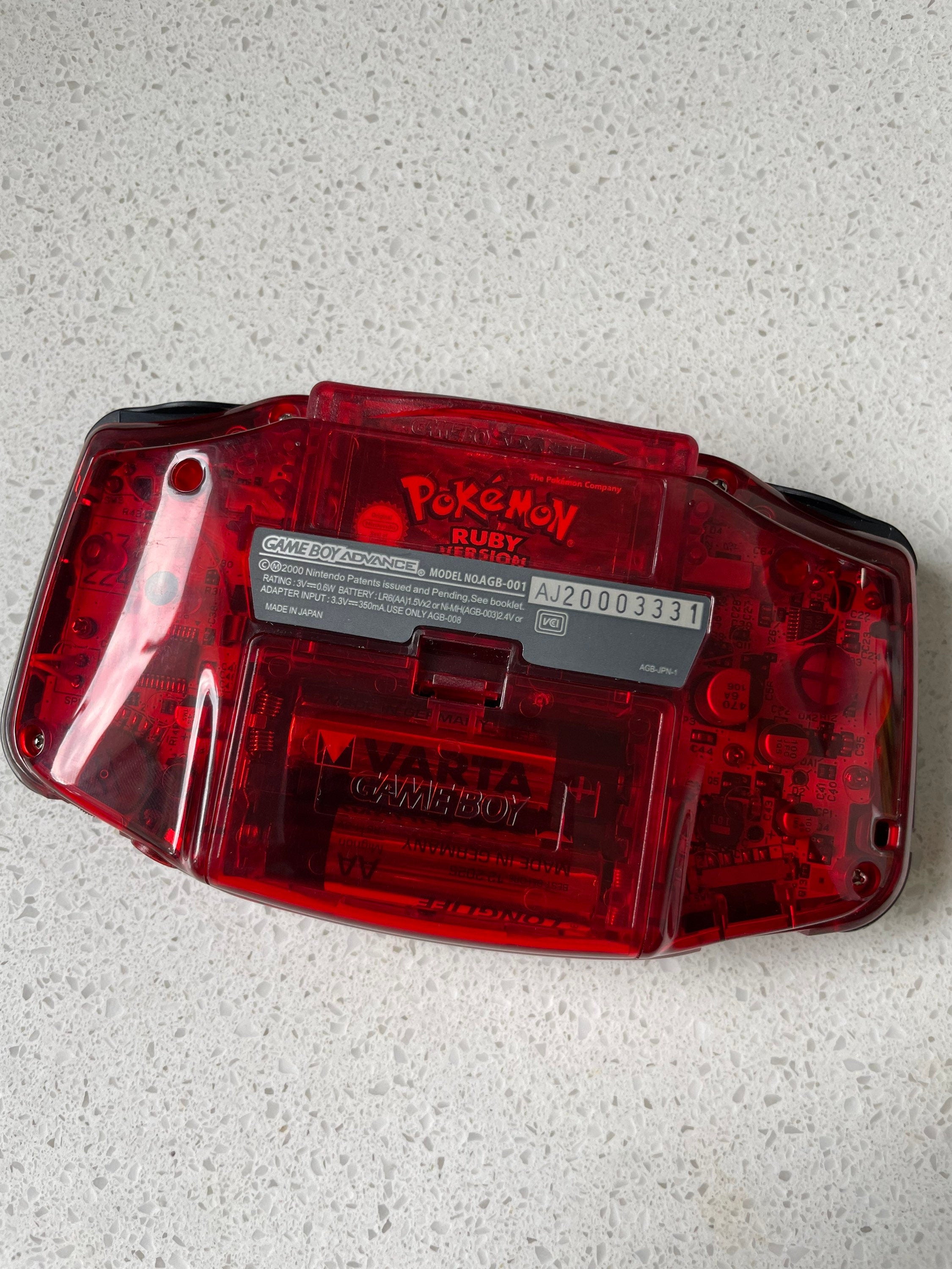 Nintendo Gameboy Advance Game Boy Backlit Modified IPS Q5 V2 Led Lcd Crystal Mirror Clear Red