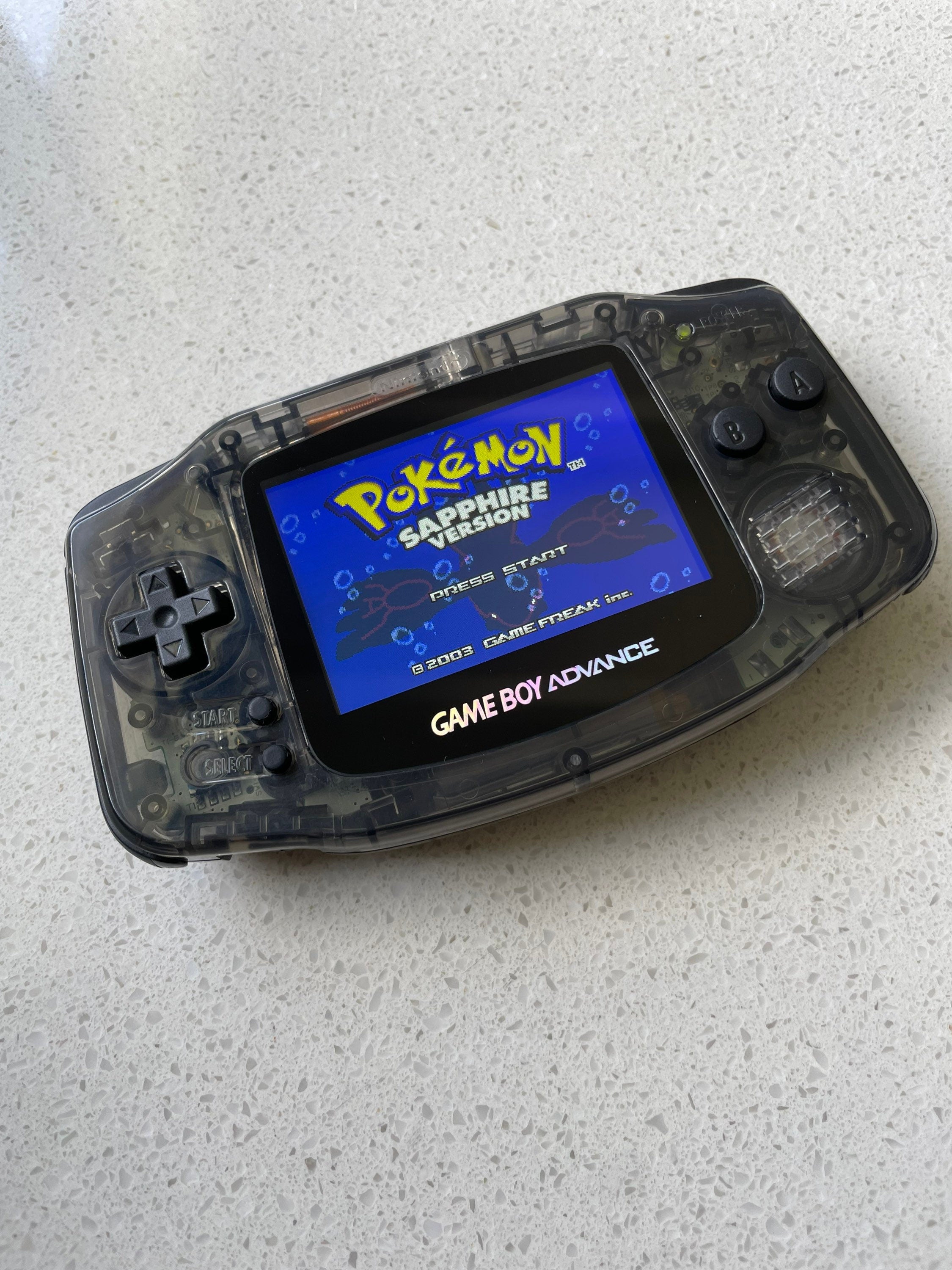 Nintendo Gameboy Advance Game Boy Backlit Modified IPS Q5 V2 Led Lcd Crystal Mirror Clear Black