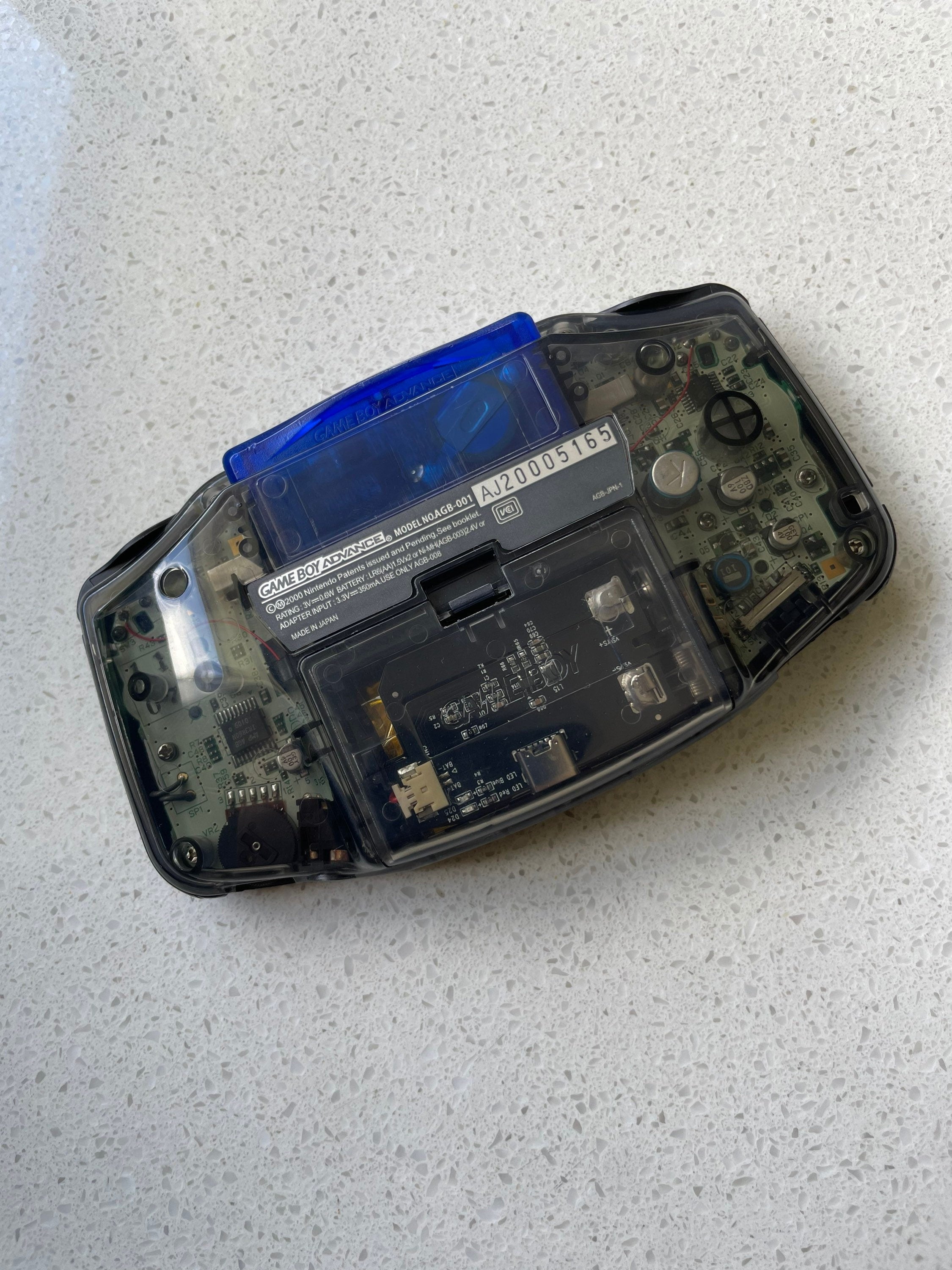 Nintendo Gameboy Advance Game Boy Backlit Modified IPS Q5 V2 Led Lcd Crystal Mirror Clear Black
