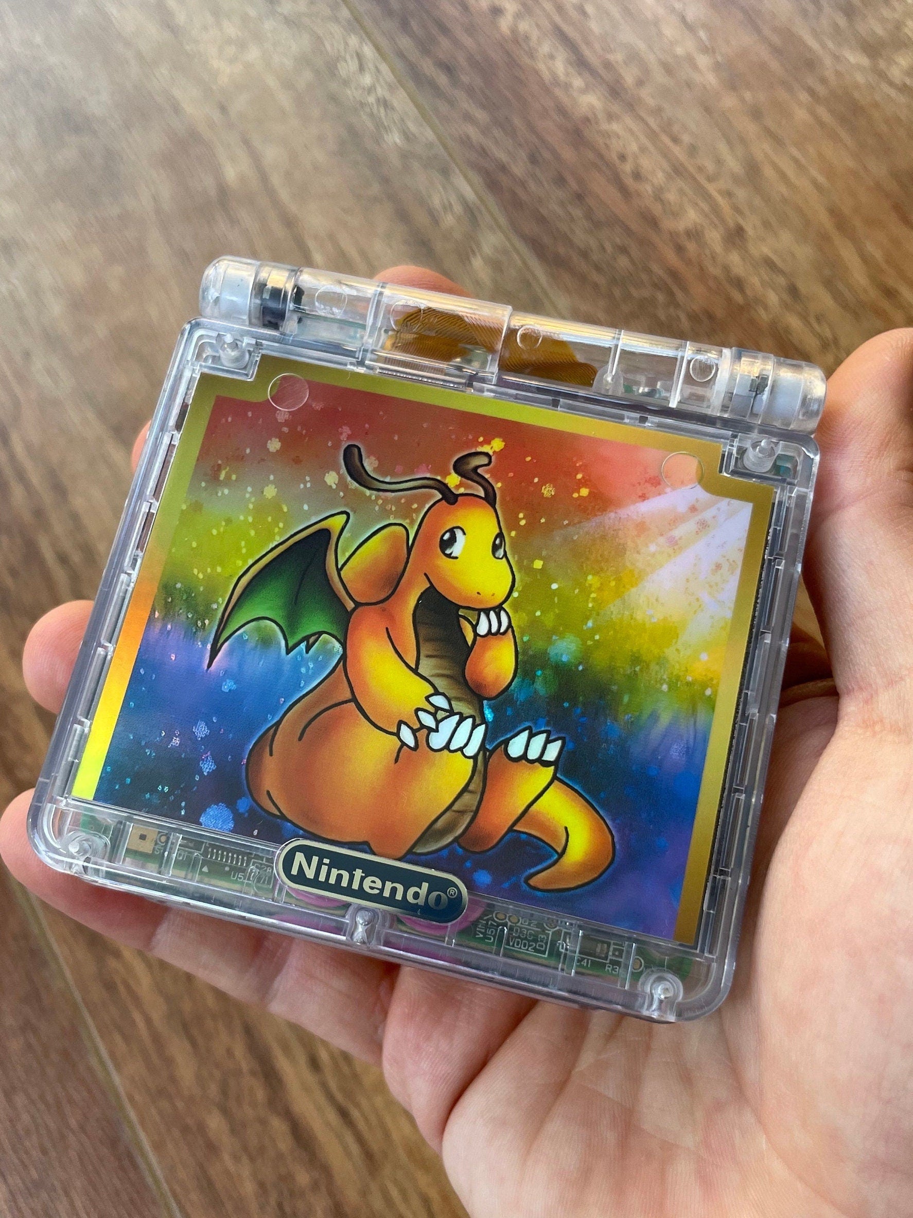 NINTENDO GAME BOY ADVANCE SP GBA IPS V5 BACKLIT LCD CONSOLE AGS 101 DRAGONITE