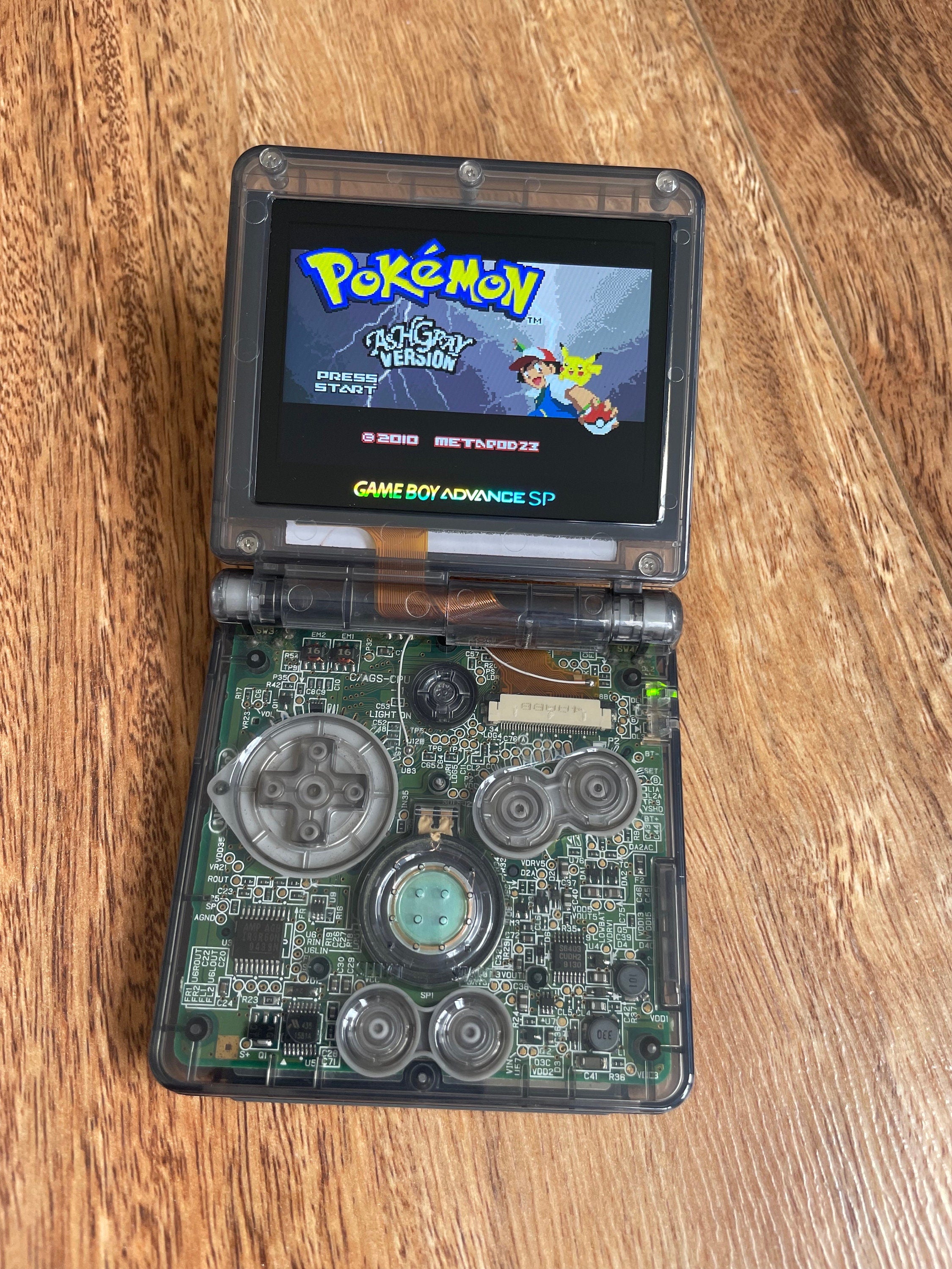 NINTENDO GAME BOY ADVANCE SP GBA IPS V5 BACKLIT LCD CONSOLE AGS 101 DARK CHARIZARD