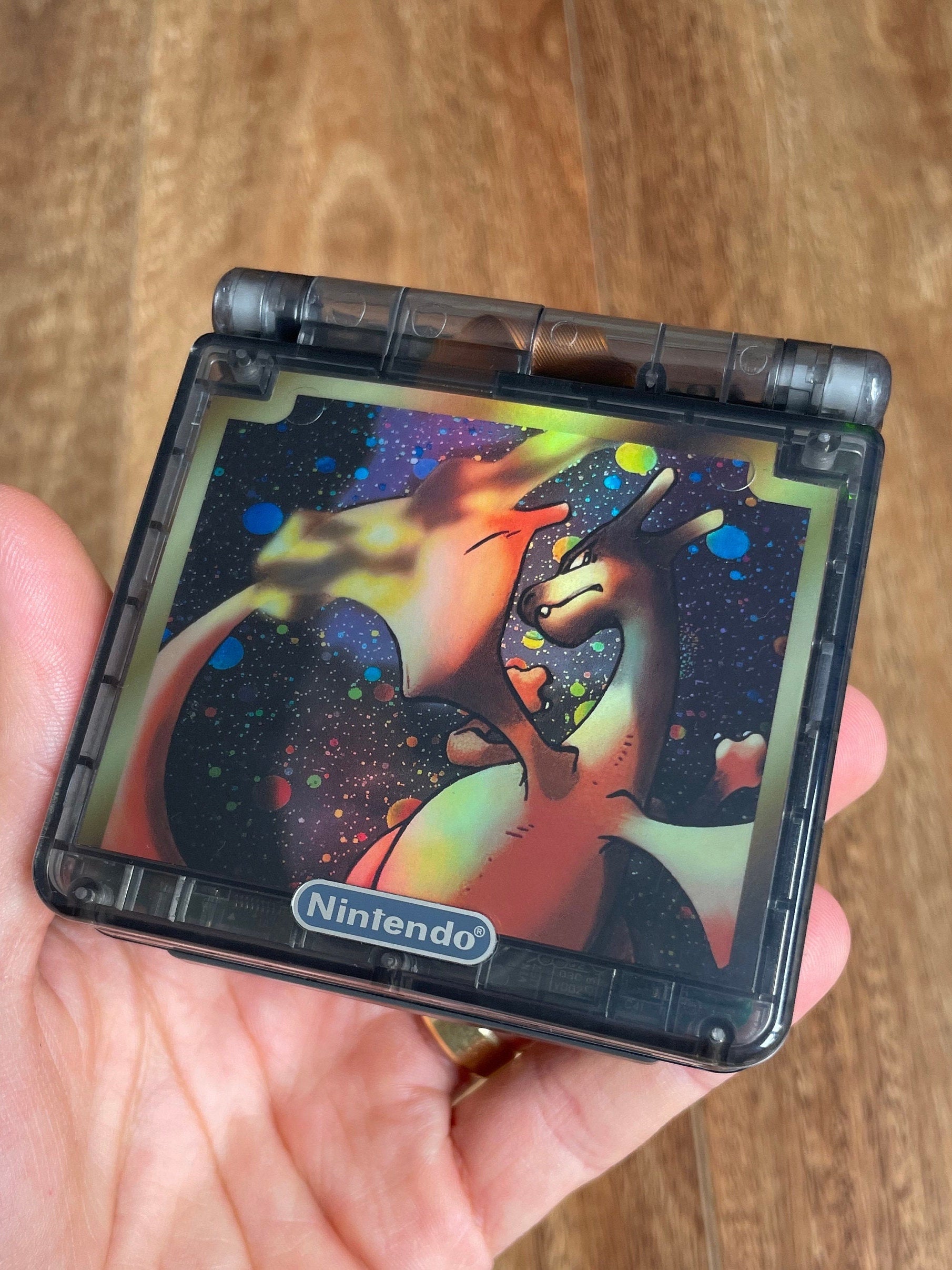 NINTENDO GAME BOY ADVANCE SP GBA IPS V5 BACKLIT LCD CONSOLE AGS 101 DARK CHARIZARD