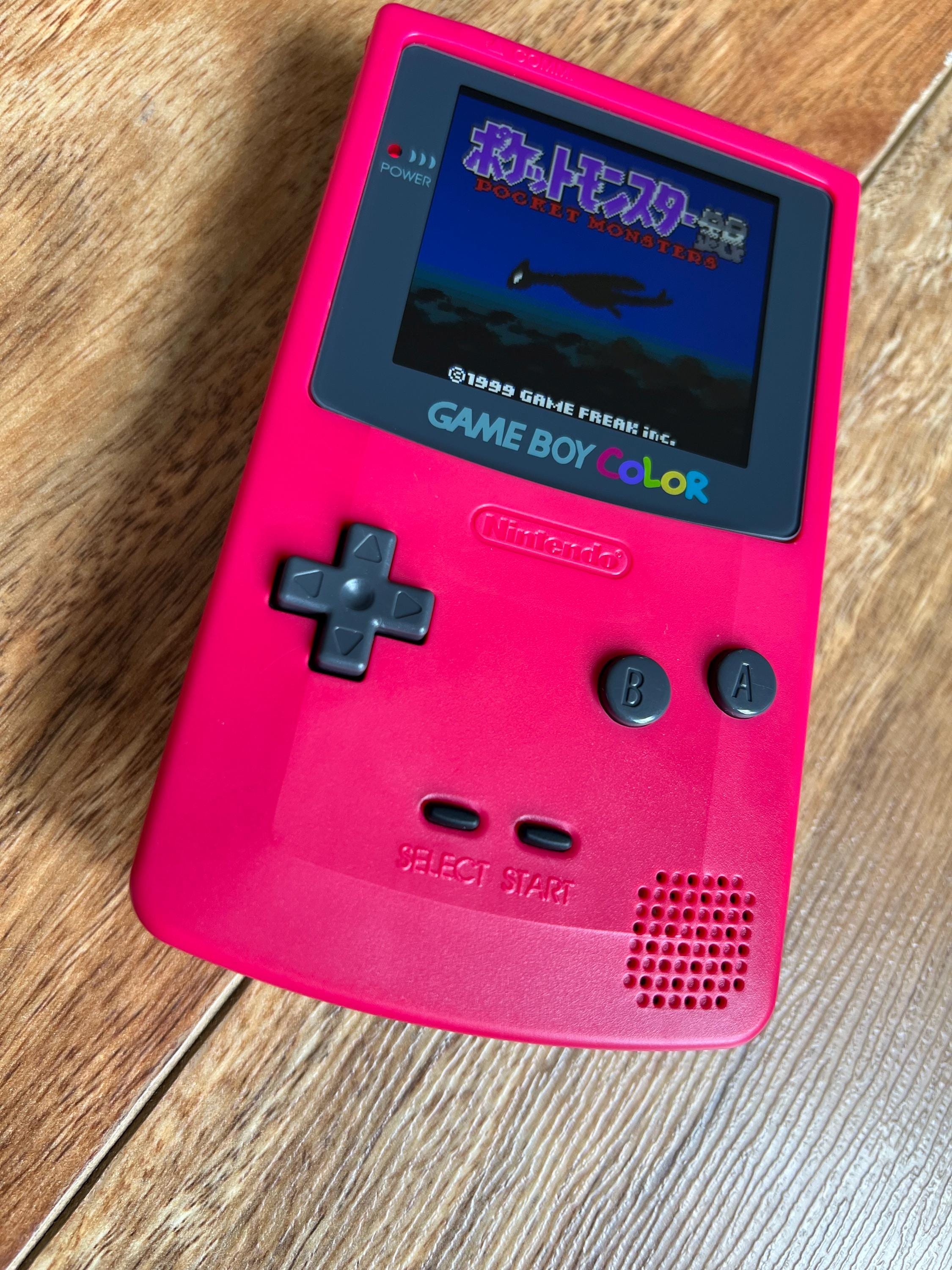 Nintendo Gameboy Color Colour Game Boy BACKLIT IPS Q5 Laminated GBC Berry Red