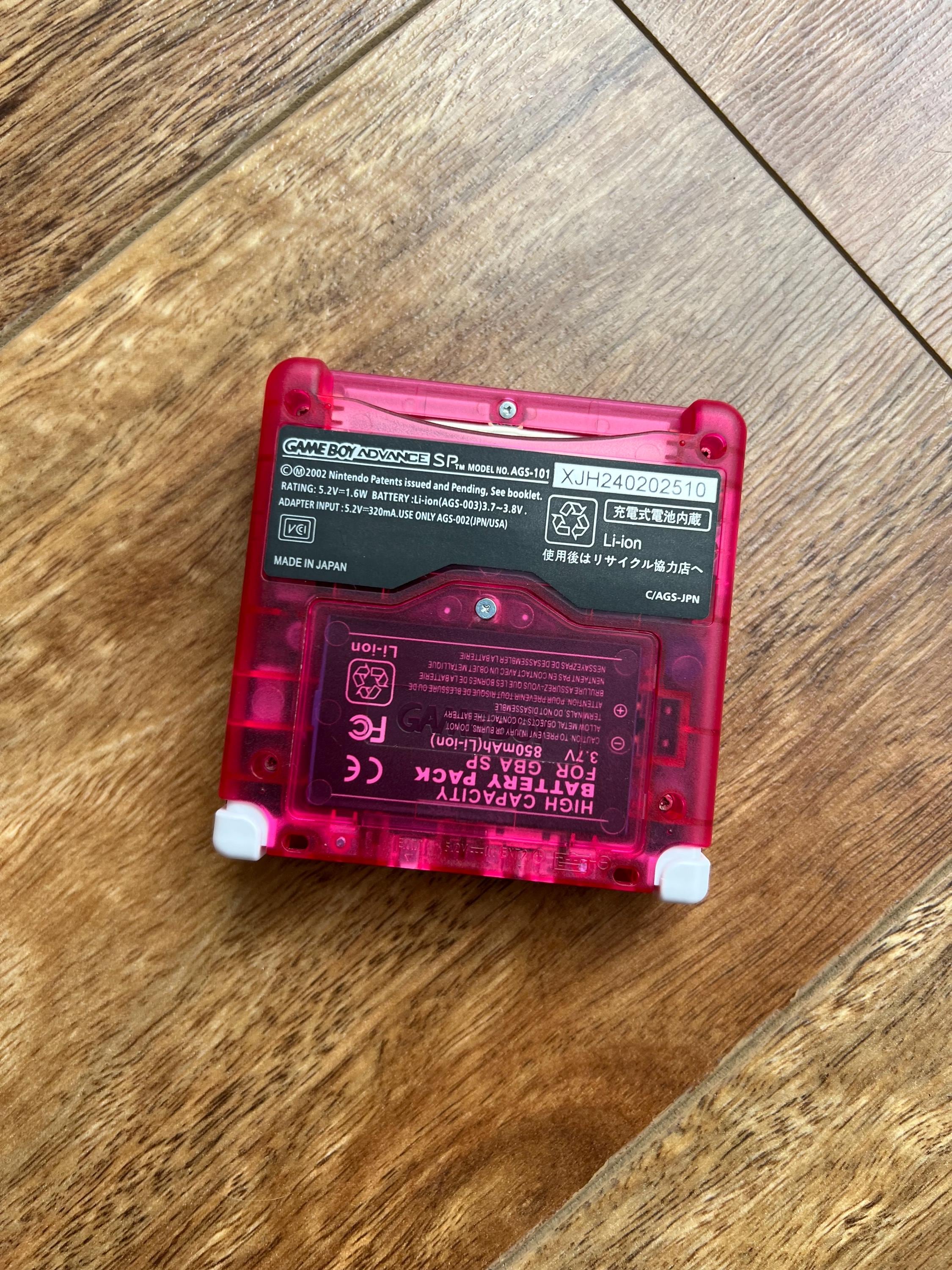 Nintendo Gameboy Advance SP GBA IPS v2 Backlit Lcd Screen Console Ags 101 Clear Pink