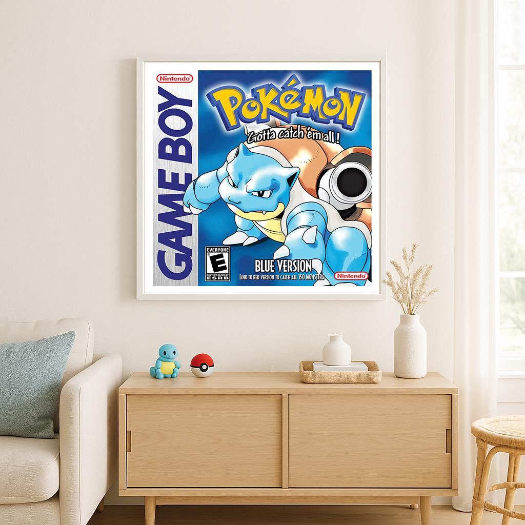 Custom hand-made Pokémon Red/Blue/Green/Yellow Gameboy Box Art Frame