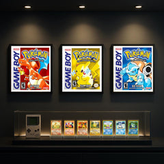 Custom hand-made Pokémon Red/Blue/Green/Yellow Gameboy Box Art Frame