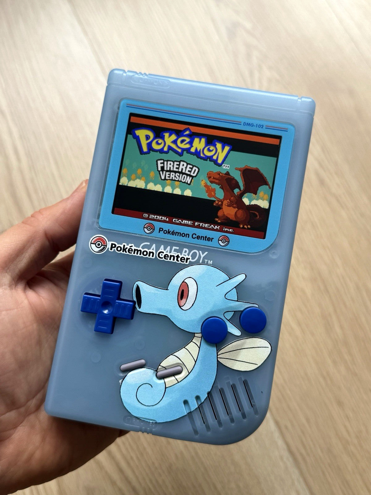 Nintendo Gameboy Advance SP-DMG IPS V5 Custom Console Pokemon Horsea